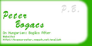 peter bogacs business card